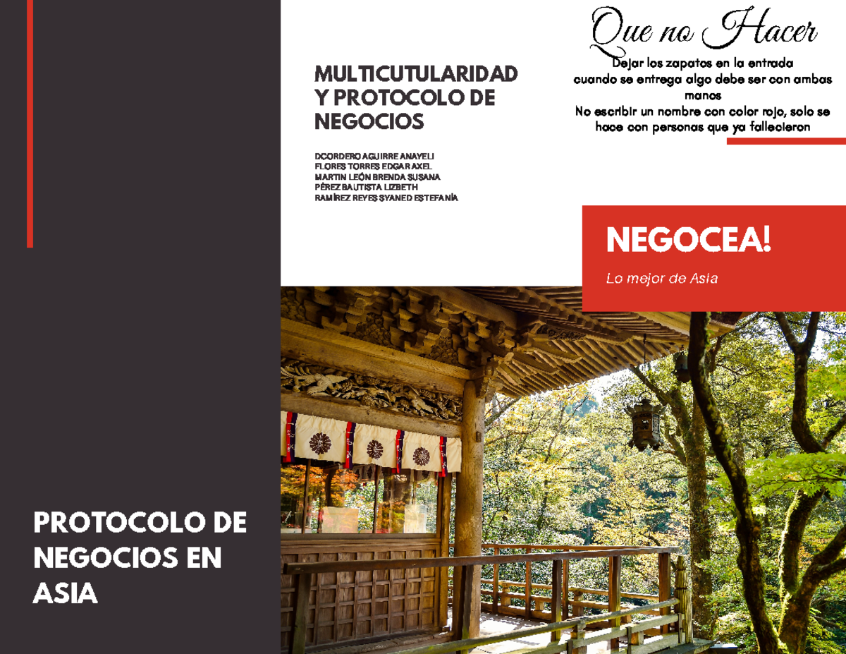 Triptico DE Protocolo DE Negocios EN ASIA - NEGOCEA! Lo mejor de Asia ...