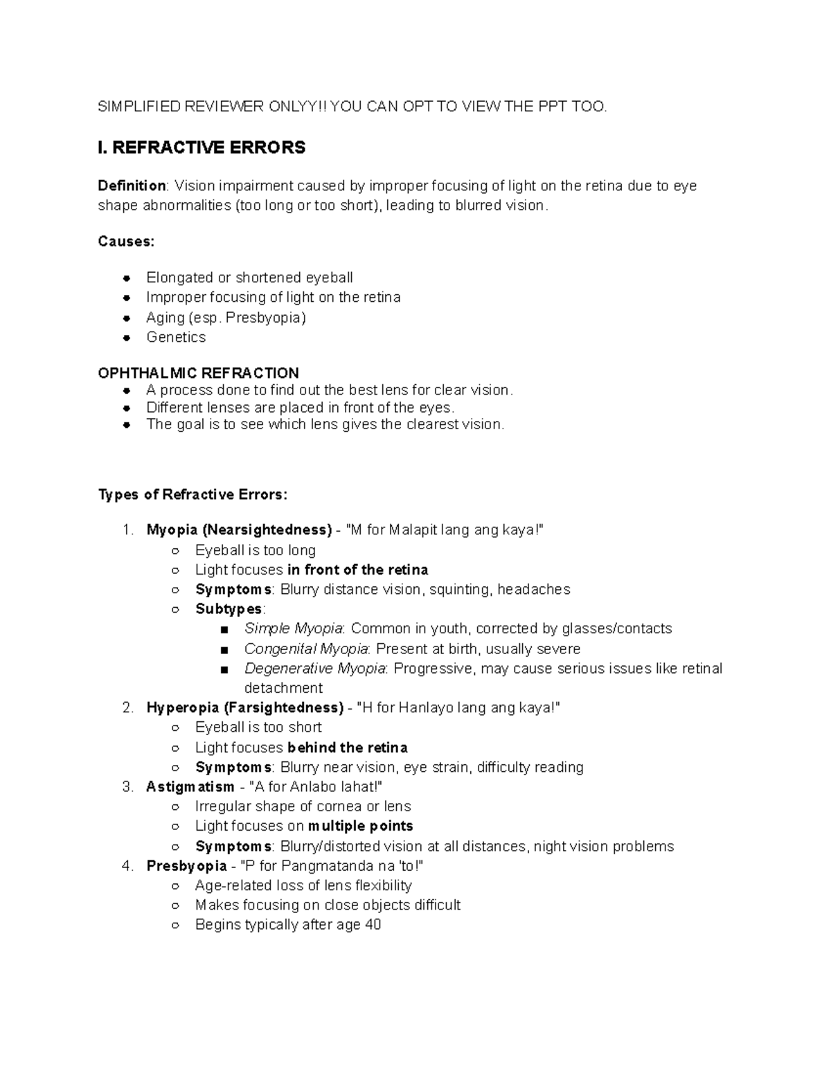 Refractive Errors & Visual Impairment: A Comprehensive Study Guide ...