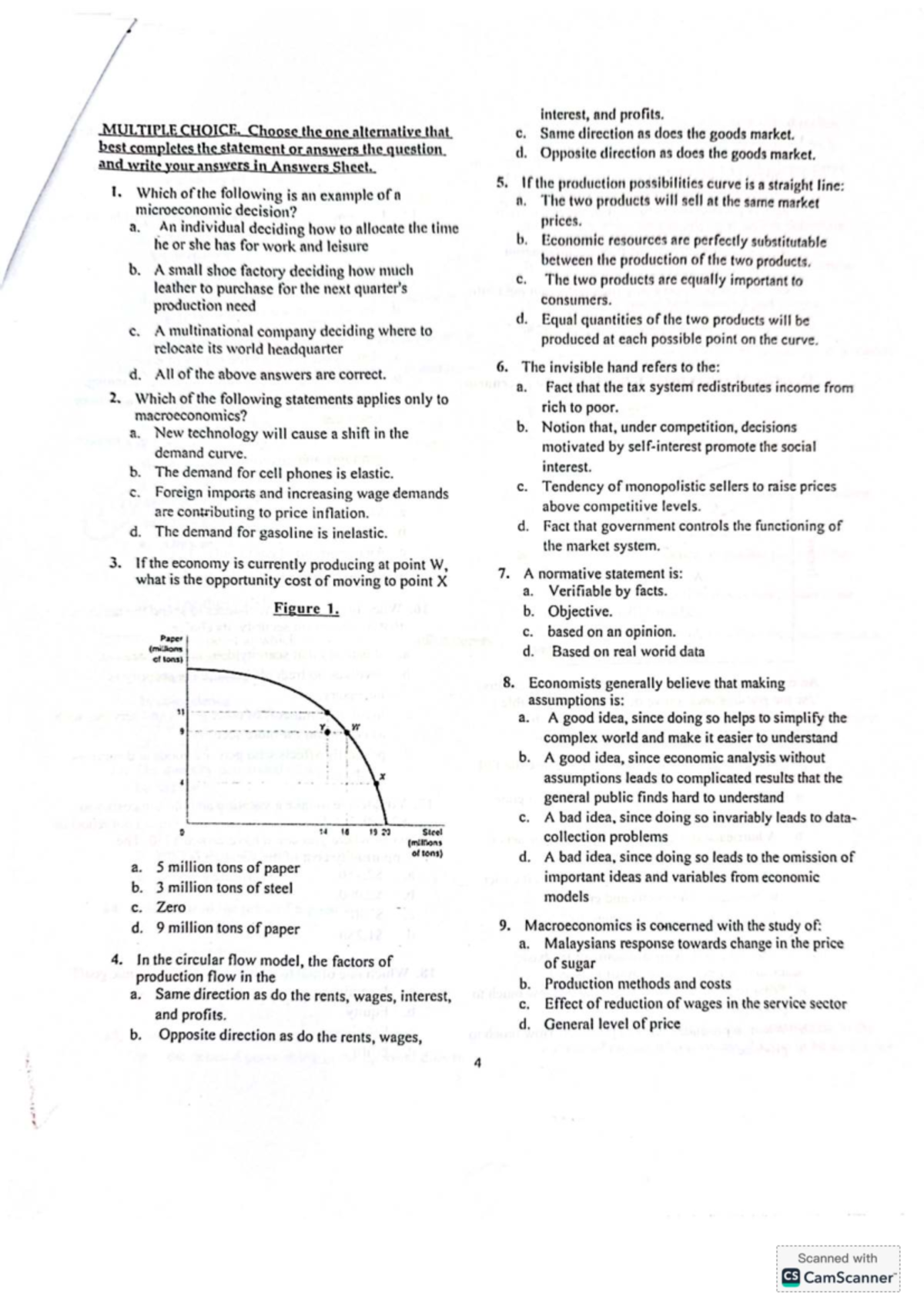 Midterm Exam: Microeconomics MCQs and Answers - Studocu