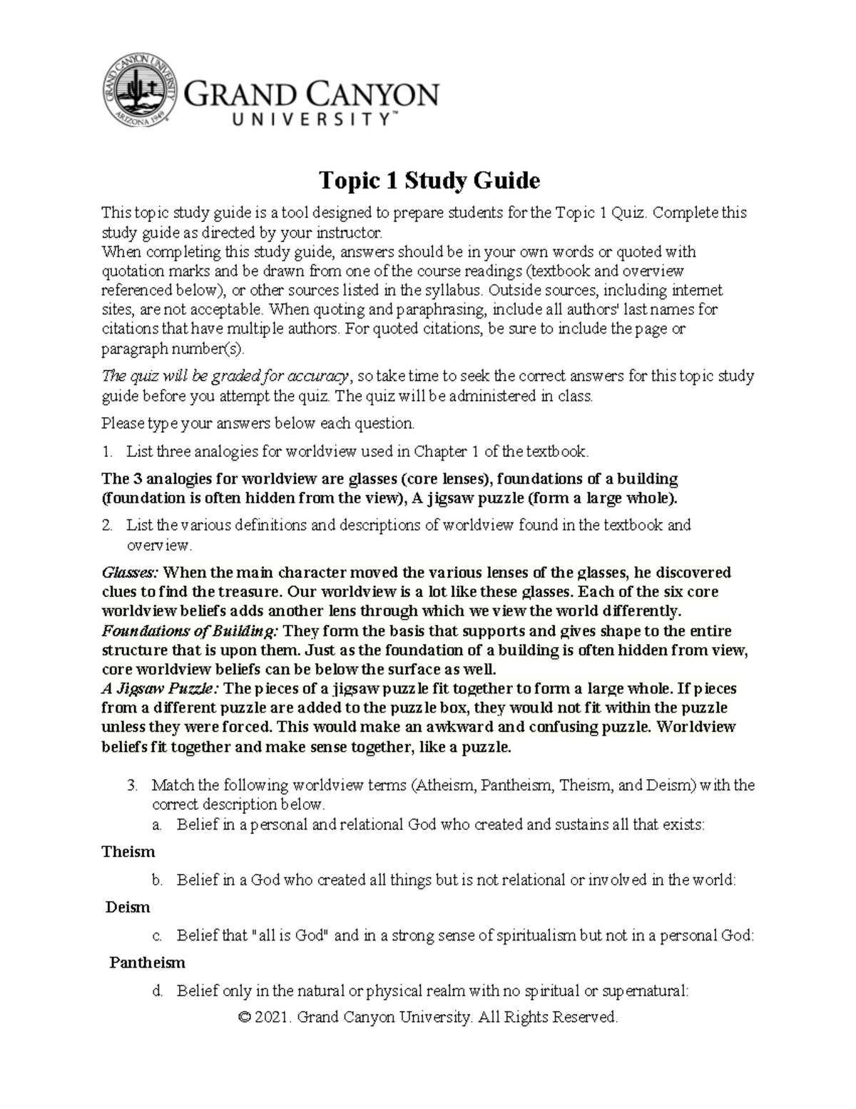 Topic 1 CWV Study Guide for Quiz Preparation - Studocu