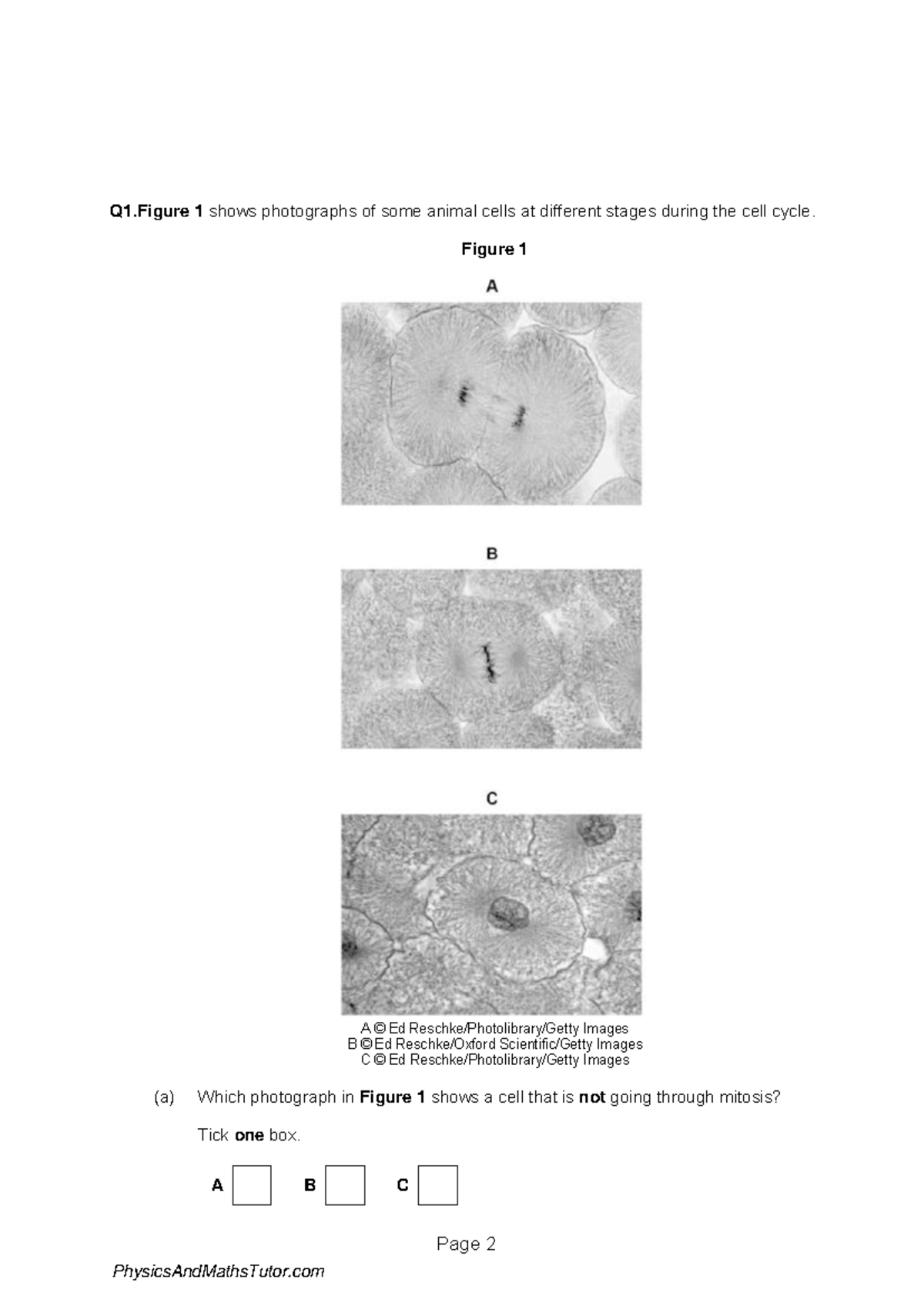 1.1 Cell Structure 3 QP - Biology Exam Questions and Answers - Studocu
