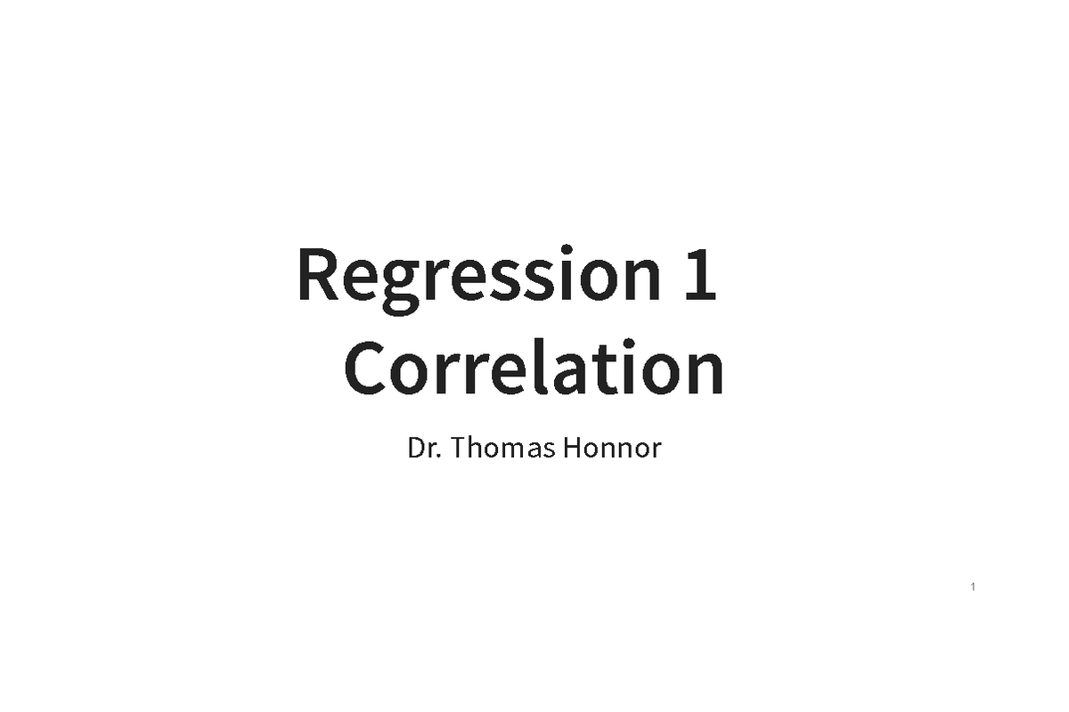 Regression Notes: Correlation & Categorical Data Analysis (STAT 101 ...