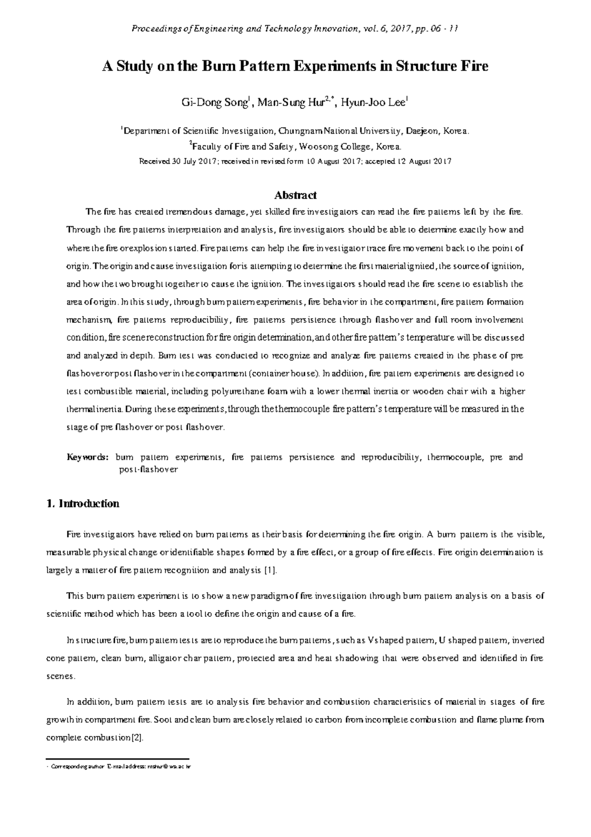 1082-Burn Pattern Experiment Analysis in Structure Fire Study - Studocu