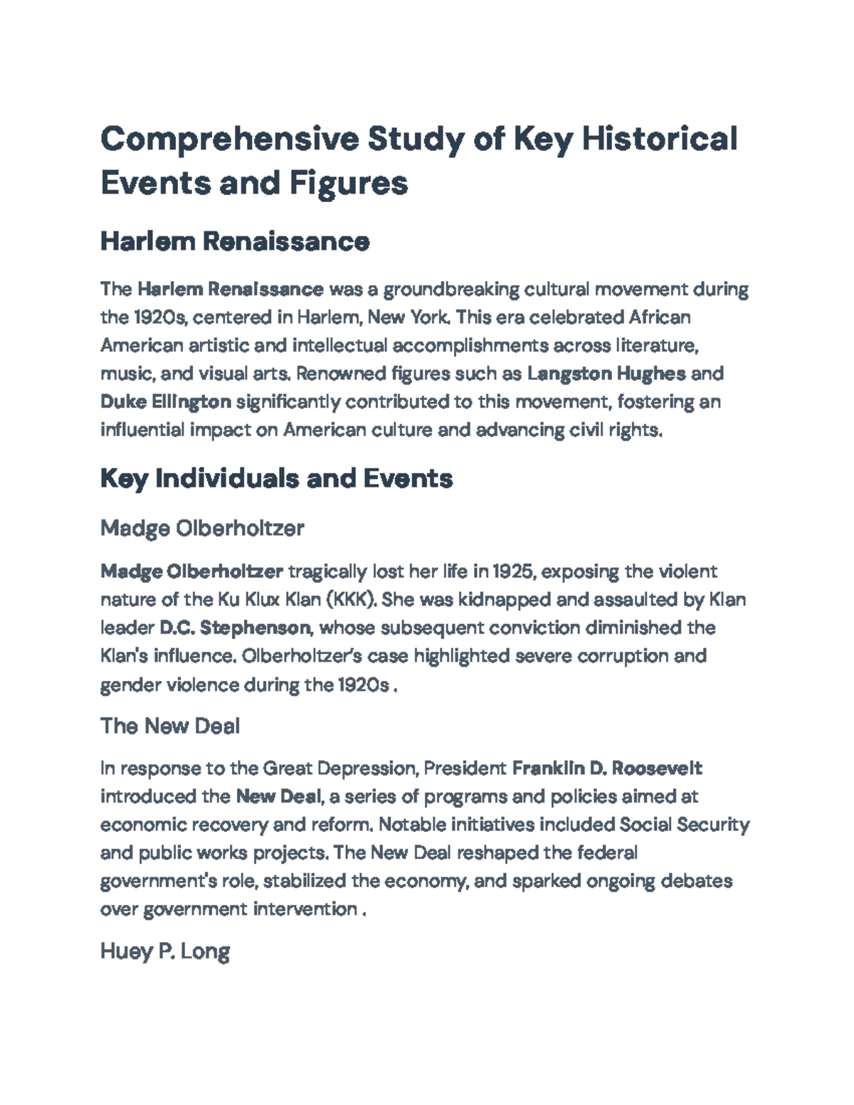 Key 20th Century Historical Events & Figures Overview (HIST 202) - Studocu