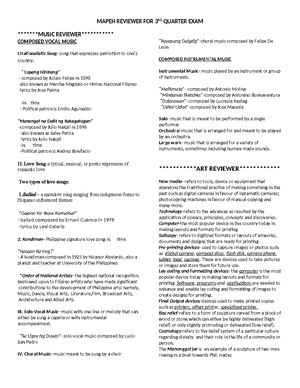 DLL Matatag Music&ARTS 7 Q2 W3-4 - MATATAG K to 10 Curriculum Weekly ...