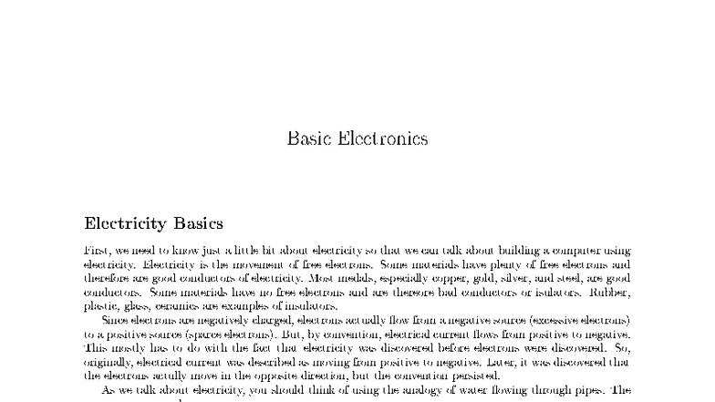 Basic Electronics (ELEC 101): Understanding Electricity Fundamentals ...