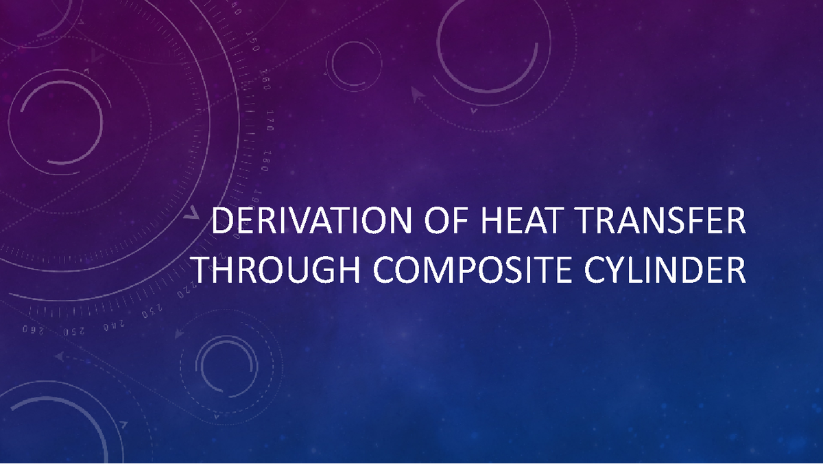 Heat transfer through composite cylinder - DERIVATION OF HEAT TRANSFER ...