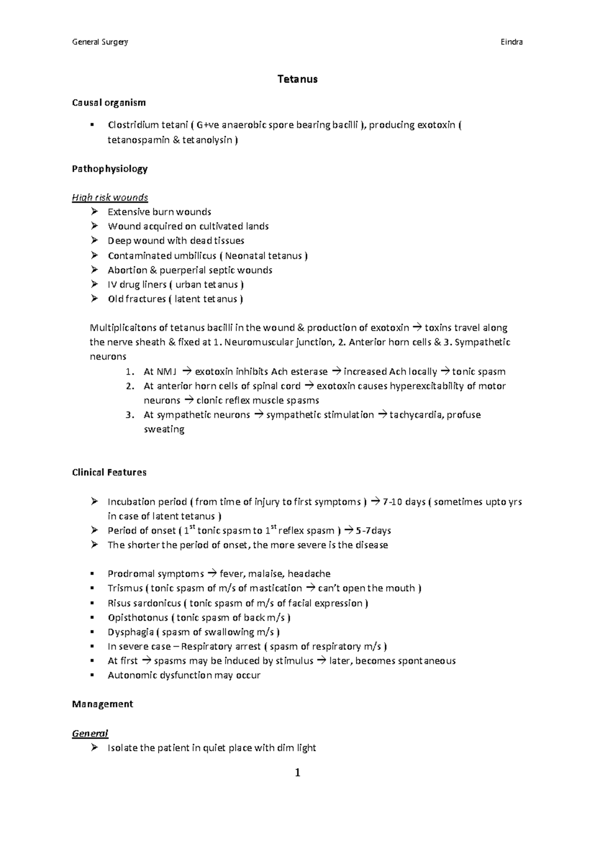 Tetanus Study Notes: General Surgery Insights on Clostridium tetani ...