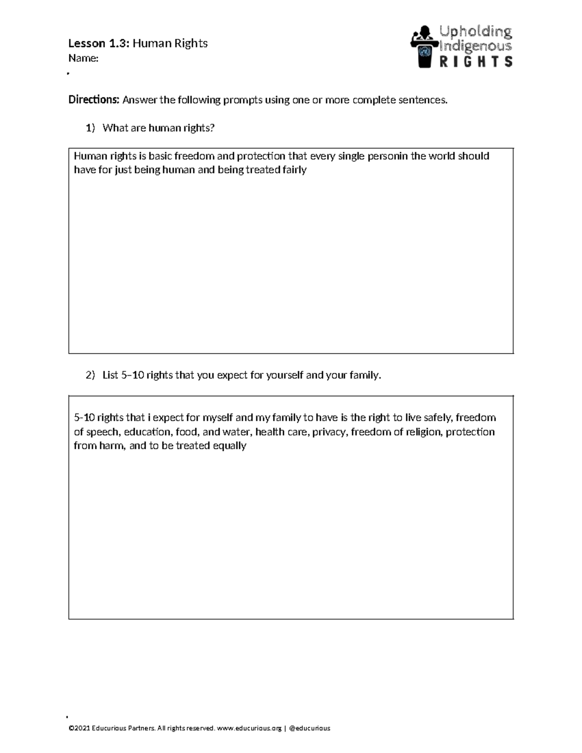 Lesson 1.3: Understanding Human Rights and the UN Assignment - Studocu