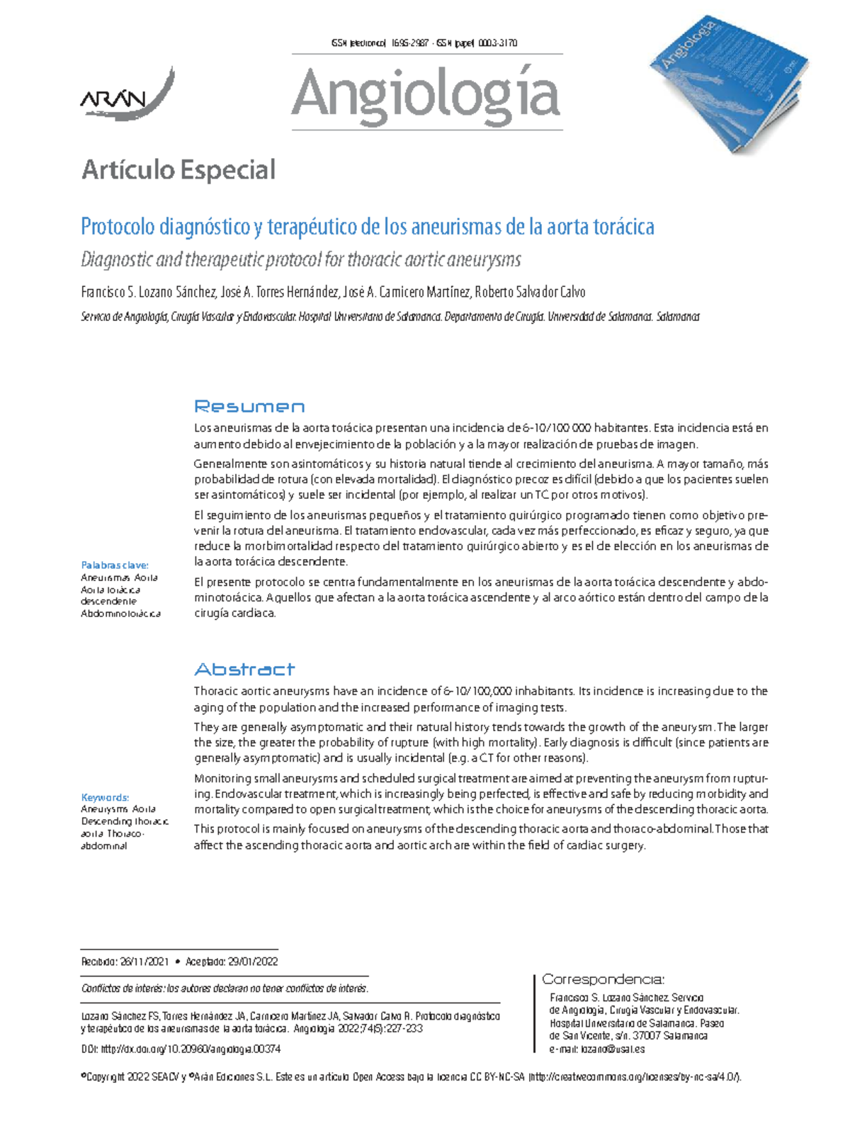 Protocolo Diagnóstico y Terapéutico de Aneurismas Aórticos (ANG 0003 ...