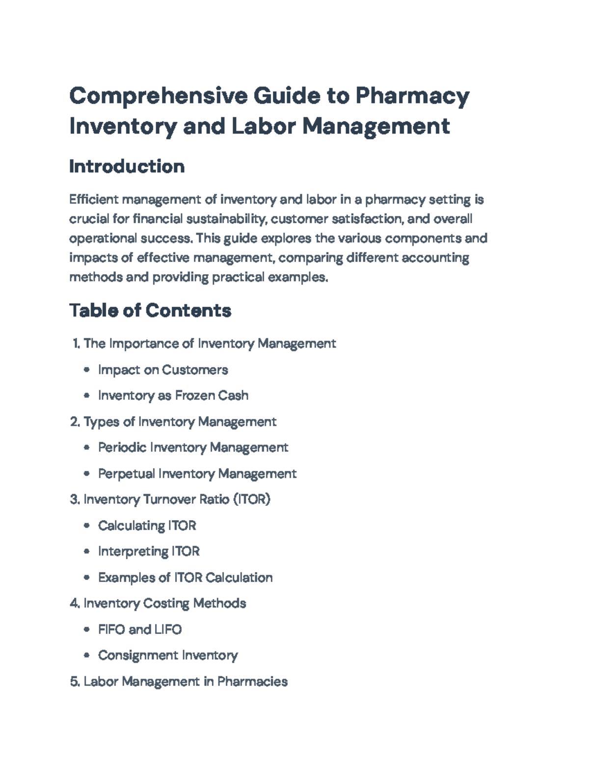 Effective Pharmacy Inventory and Labor Management Practices ...