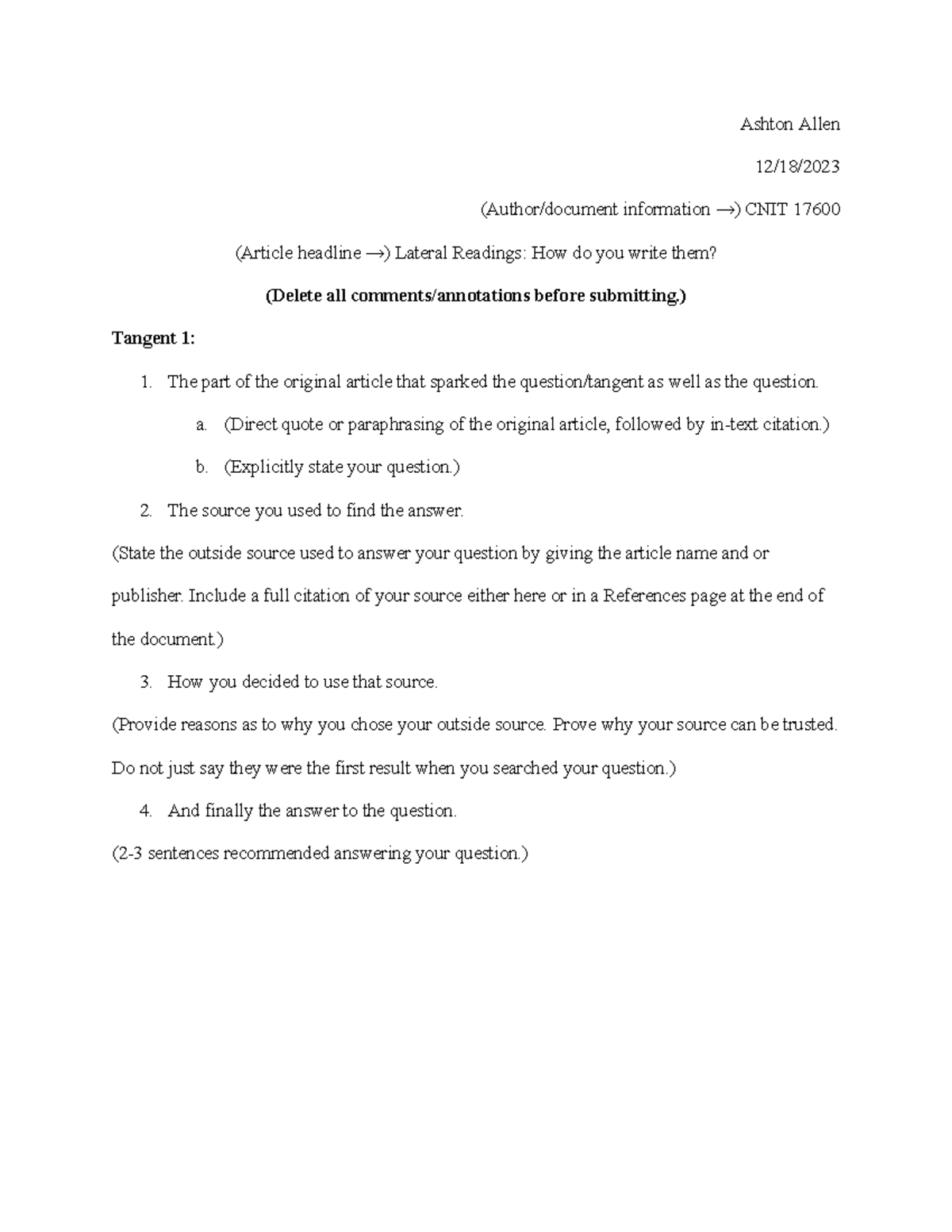 Lateral Reading Formatting Guide for CNIT 17600 - Studocu
