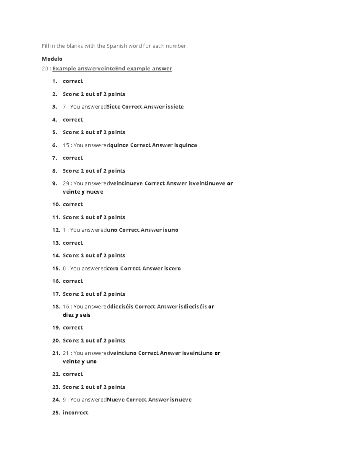 Spanish 3 - assignments - Fill in the blanks with the Spanish word for ...