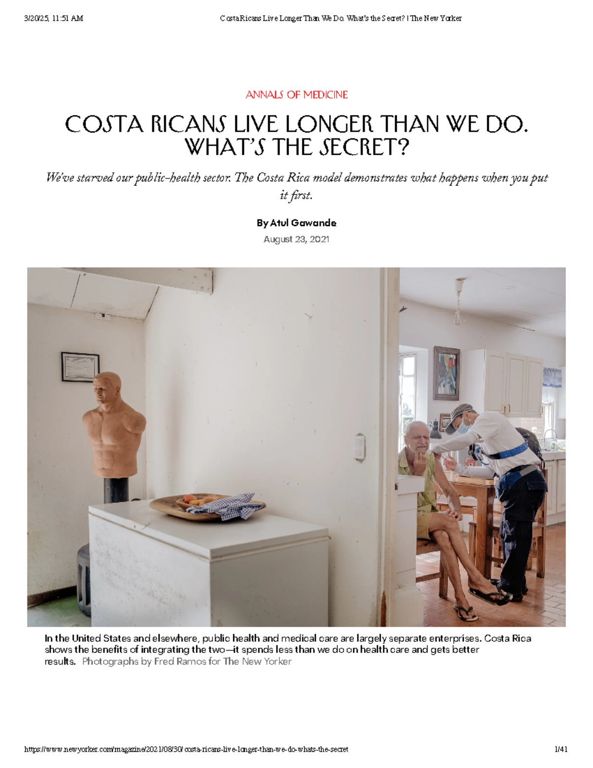 Costa Rica's Health Care Model: A Secret to Living Longer - Annals of ...