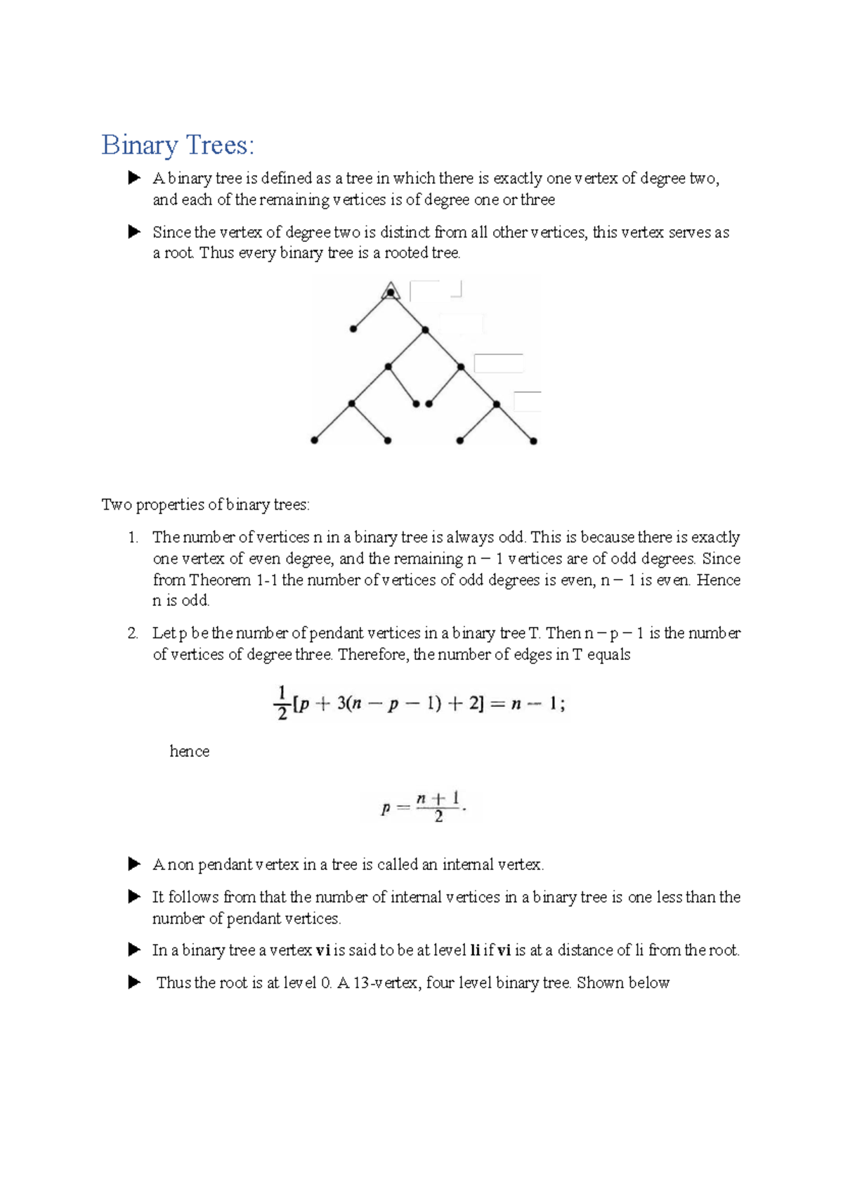 GTmod 3 p2 - Lecture Notes on Binary Trees and Graph Theory - Studocu