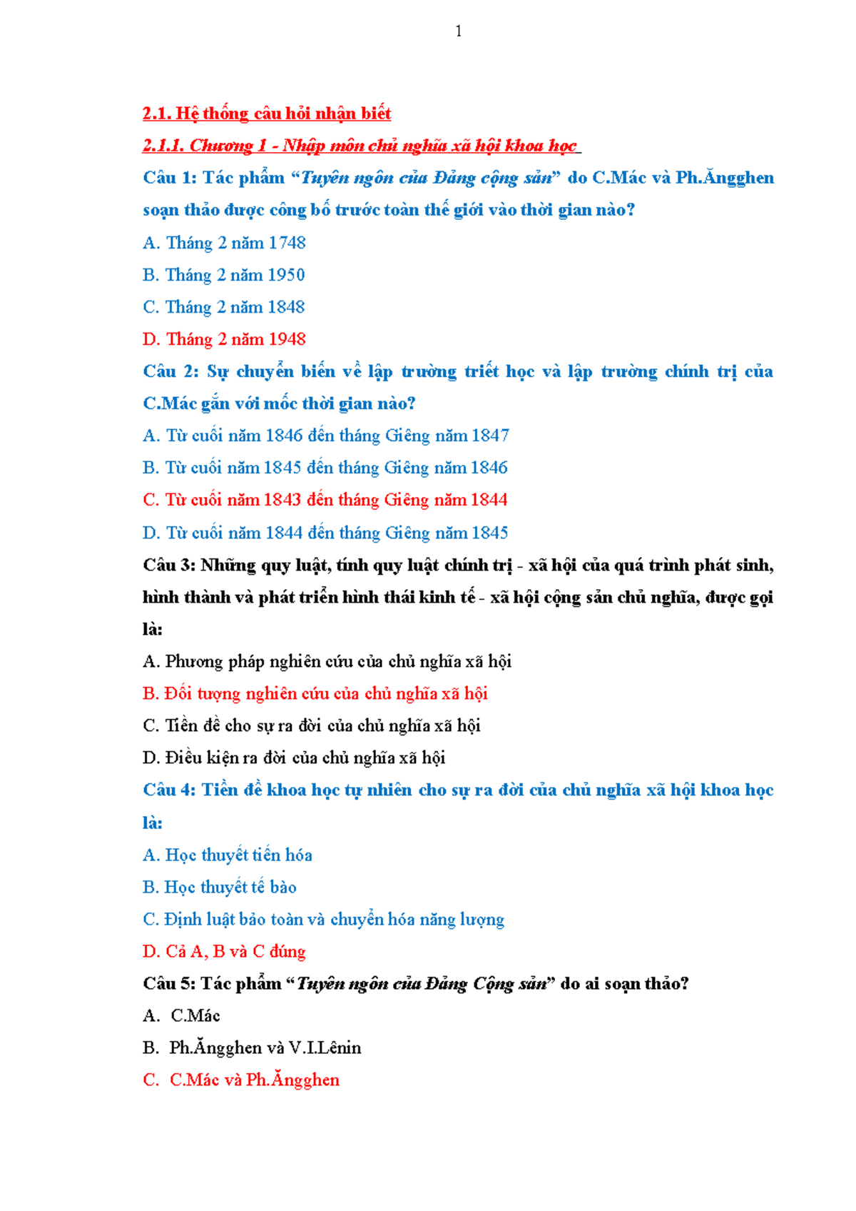 Cnxhkh - Hệ thống câu hỏi Chương 1,2,3,4 (cpm) về Chủ nghĩa xã hội khoa học - Document Preview