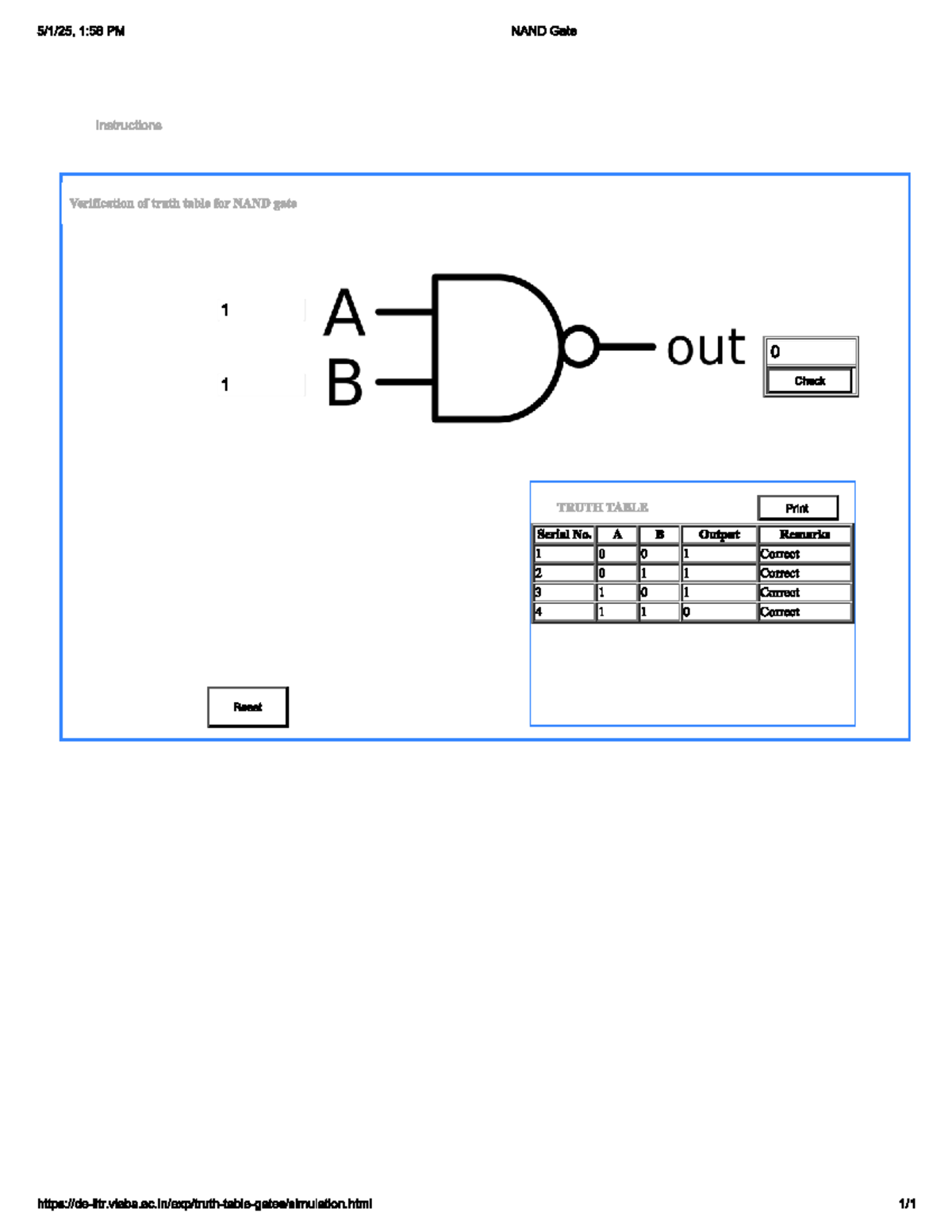 NAND Gate Truth Table Verification Instructions - 1:56 PM - Studocu