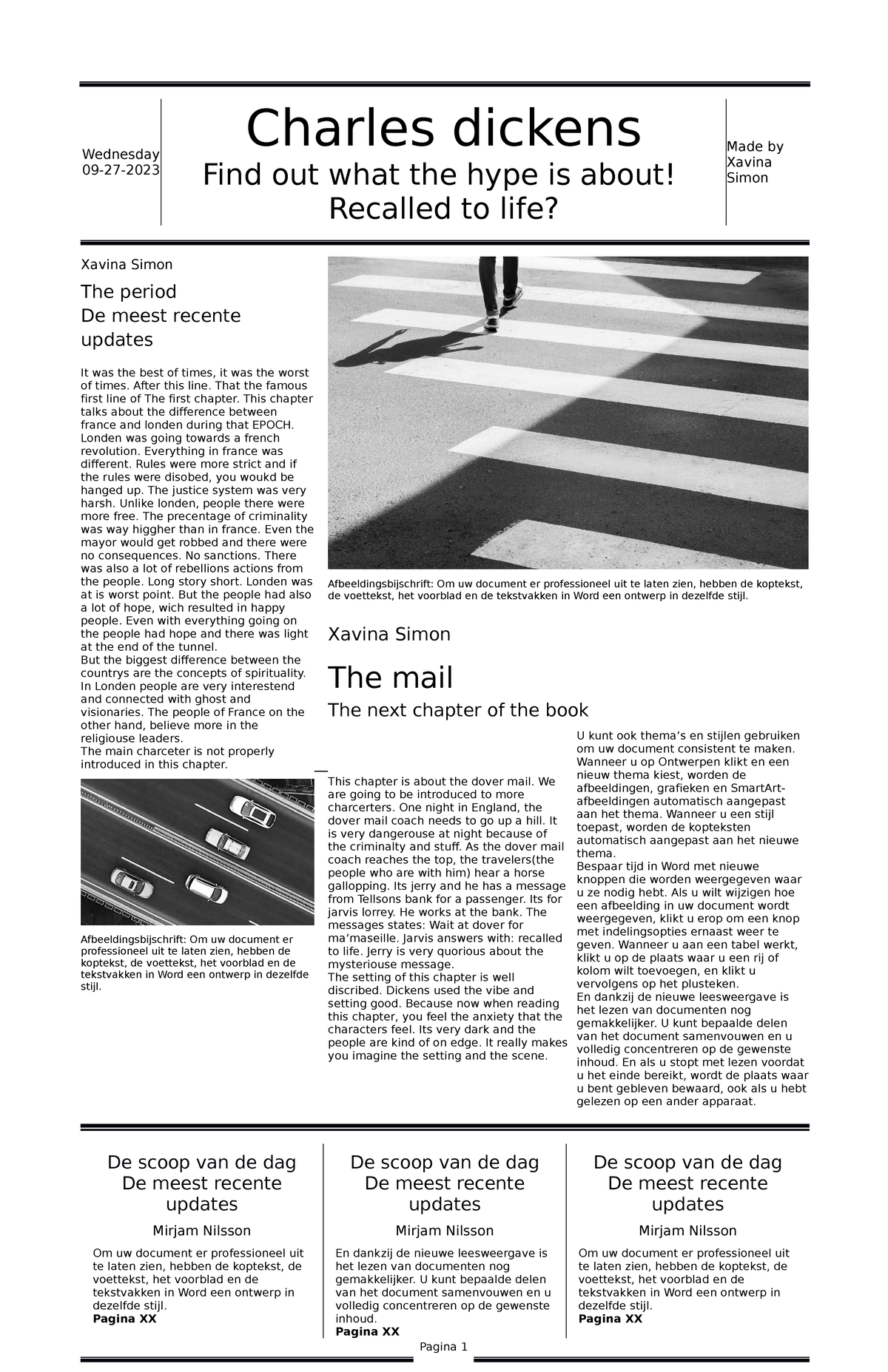 Krant-template: Analyse van Charles Dickens' 'Recalled to Life ...