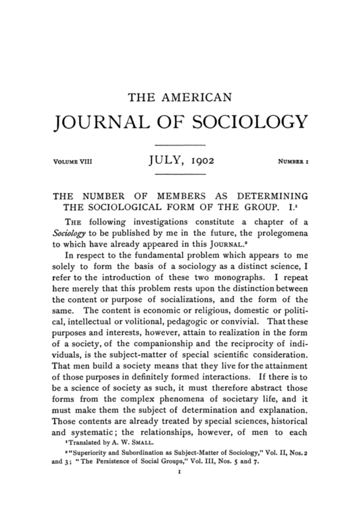1902 - Georg Simmel - The Number of Members as Determining the ...