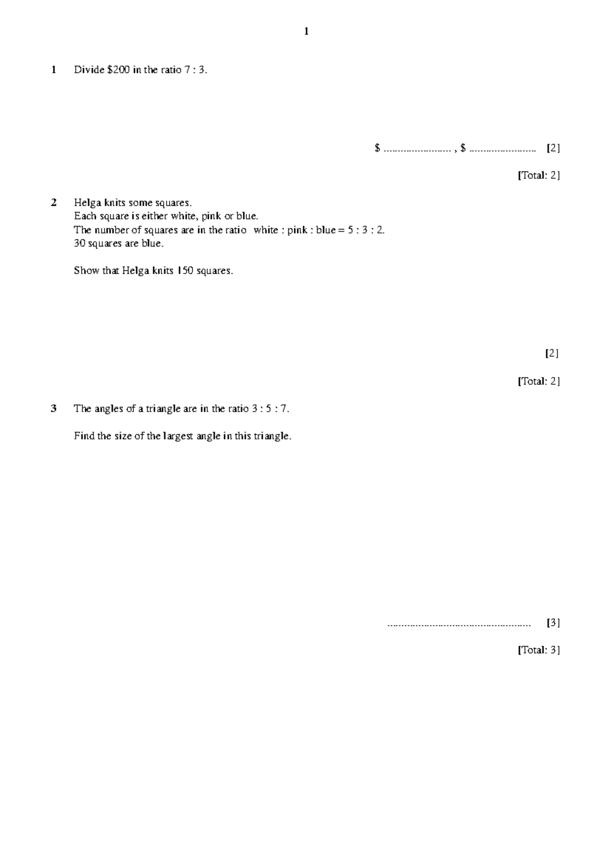 Ratio and Proportion Study Notes - Course Code: 1 1 - Studocu