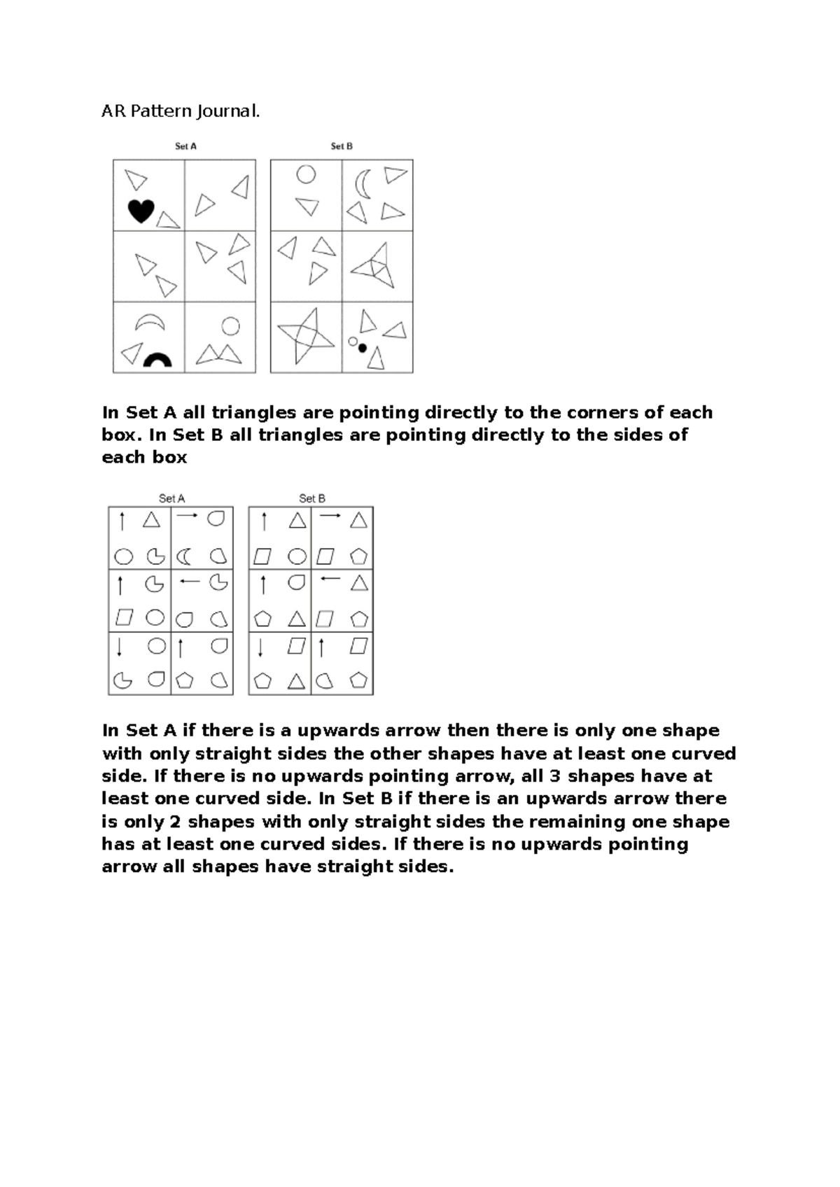 AR Pattern Journal 3 - UCAT Analysis of Shape Sets A & B - Studocu