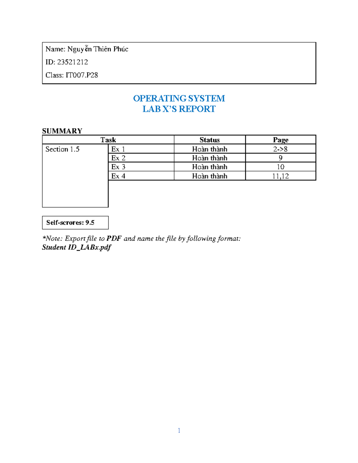 IT007 - LAB3 Report on Operating System Practical Exercises - Studocu