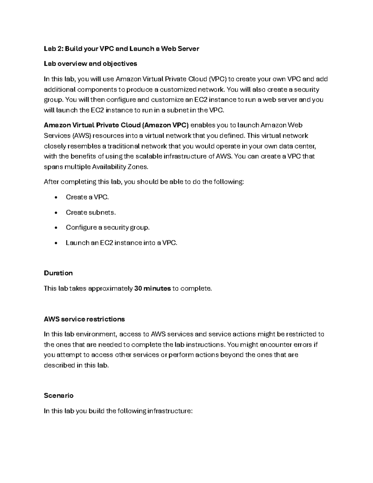 Lab 2: VPC Creation & Web Server Launch (COS20019) - Studocu