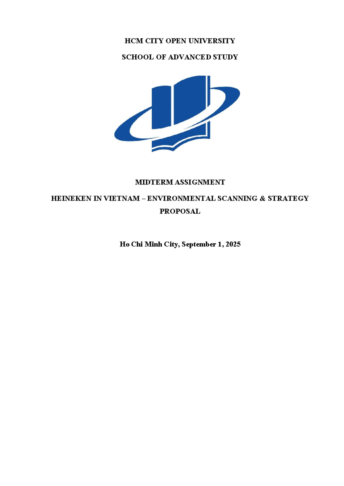 HCM CITY OPEN UNIVERSITY STRATEGIC MANAGEMENT MIDTERM ASSIGNMENT ...