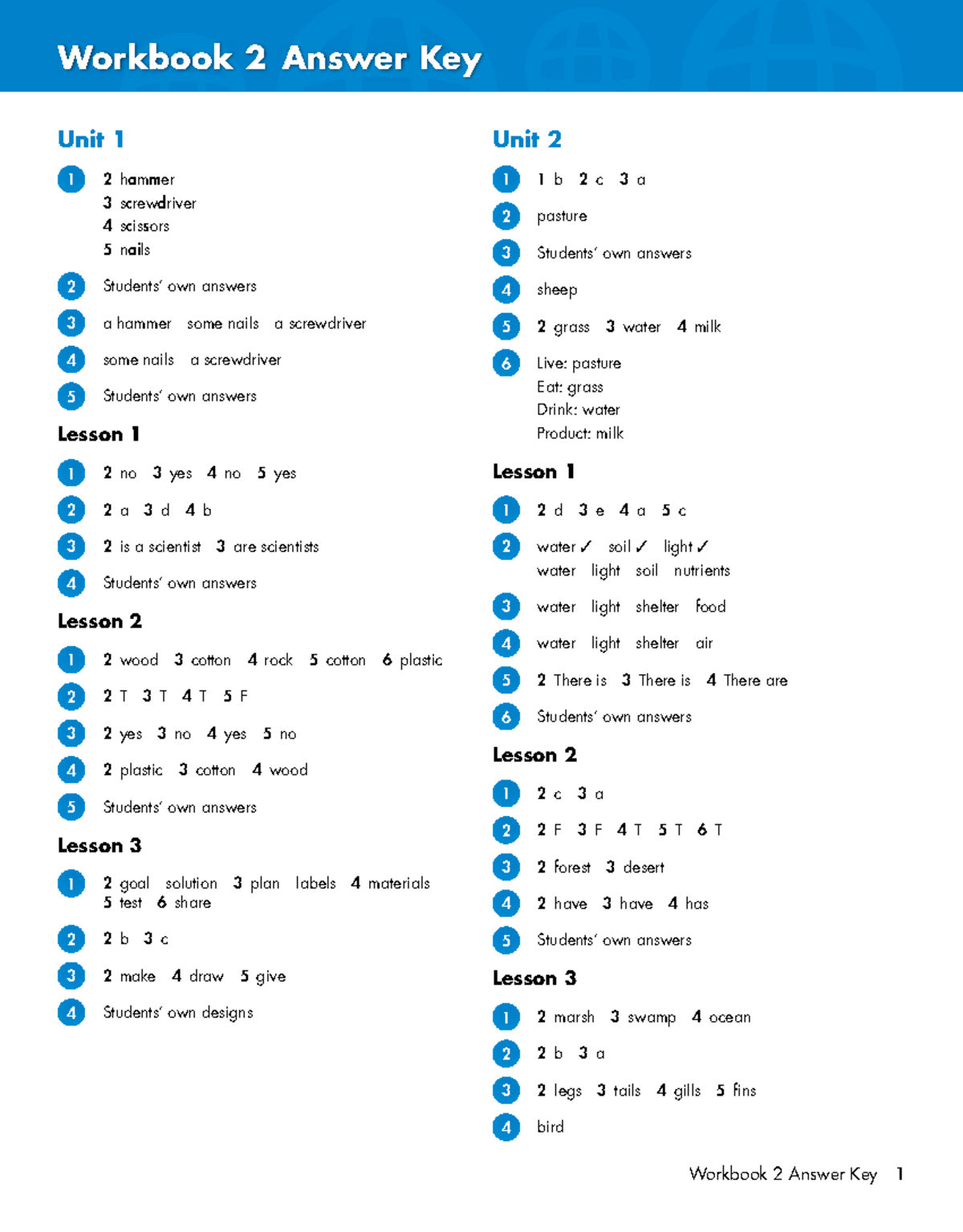 Big Science Workbook 2 Answer Key: Comprehensive Solutions Guide - Studocu