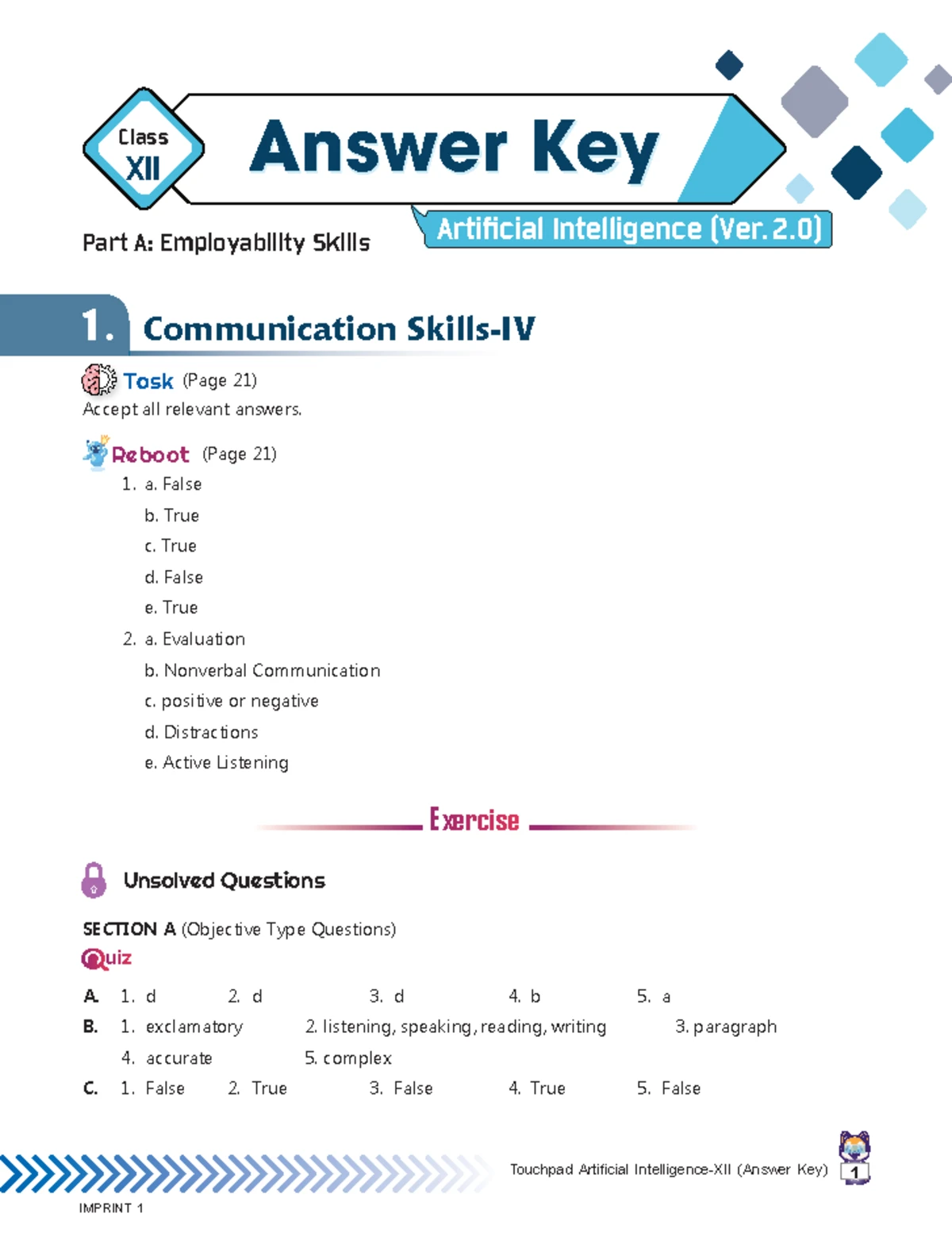 CBSE 417 AI Class X Term 1 Marking Scheme & Notes - Studocu