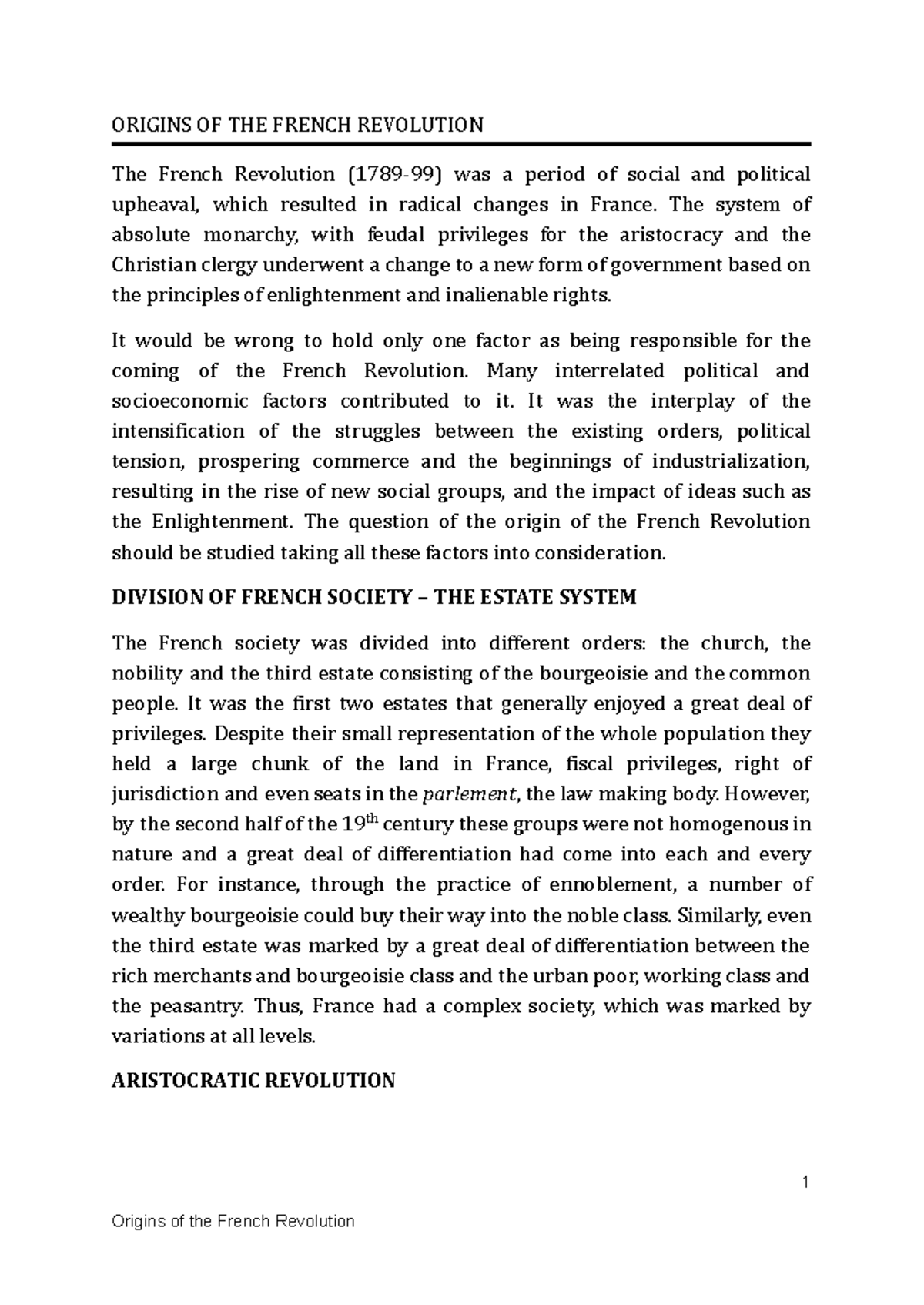 DOC-20241004-WA0002 - Origins of the French Revolution: Key Factors ...