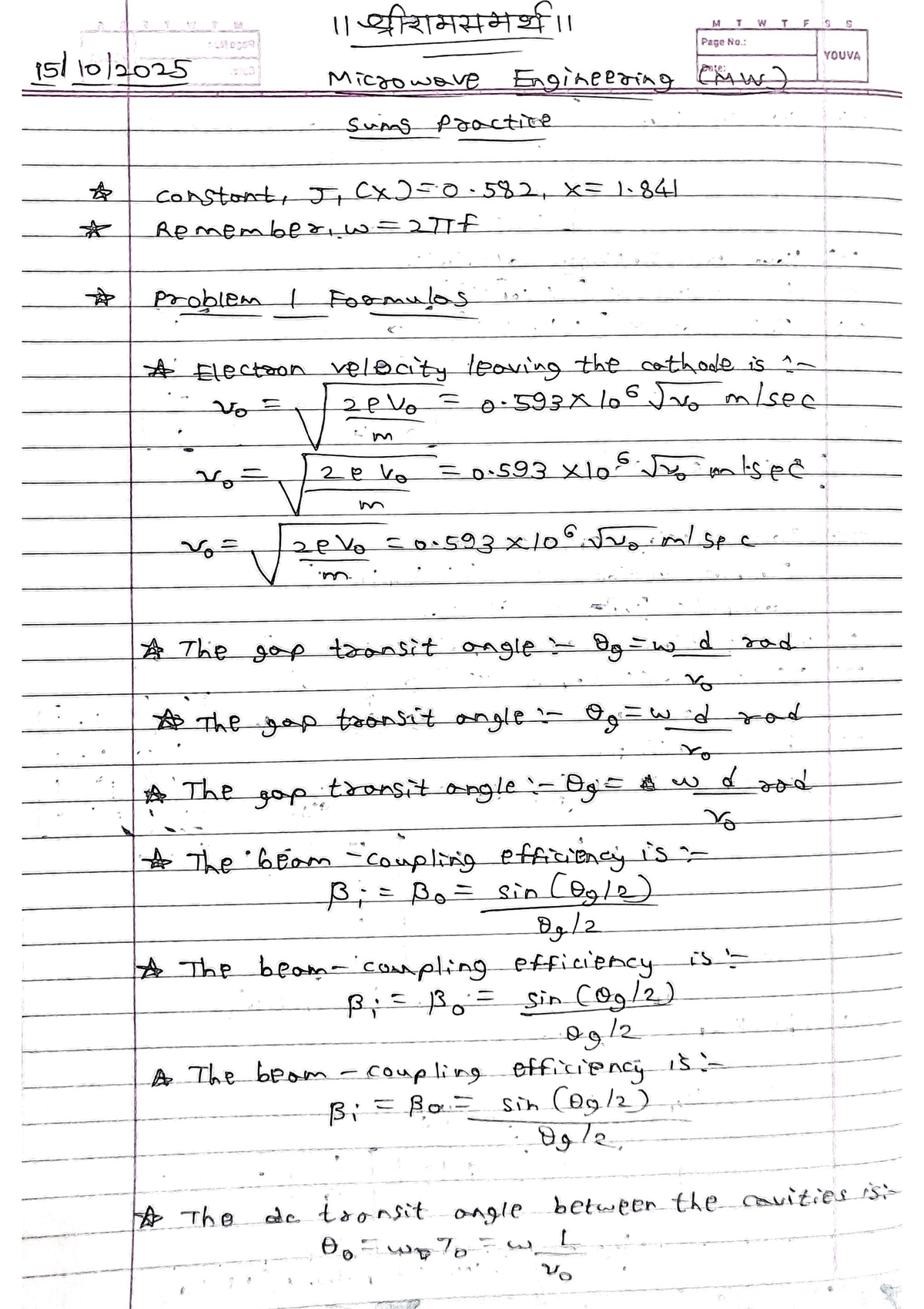 Microwave Sums Study Notes - Course Code: fmereret - Studocu