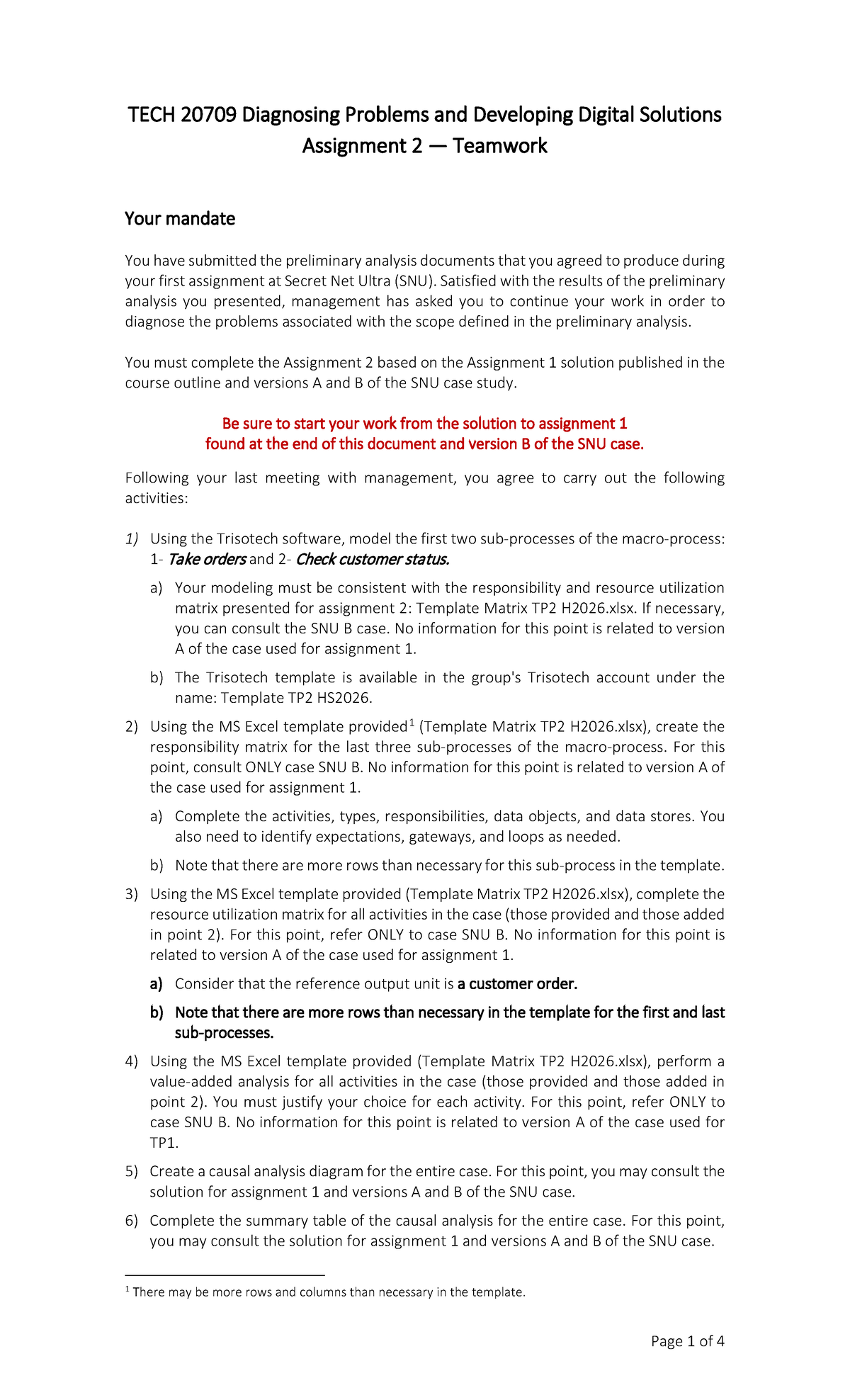 TECH 20709 Assignment 2: Diagnosing Issues & Digital Solutions H2026 ...