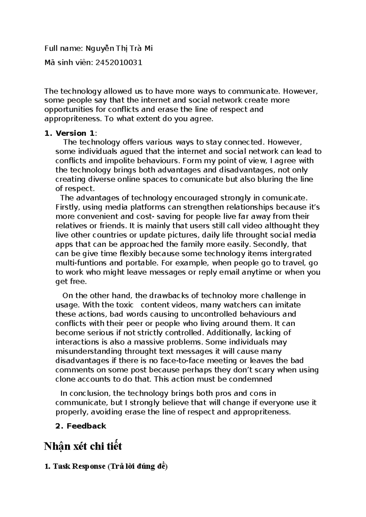 Essay Notes: The Impact of Technology on Communication (ENG101) - Studocu