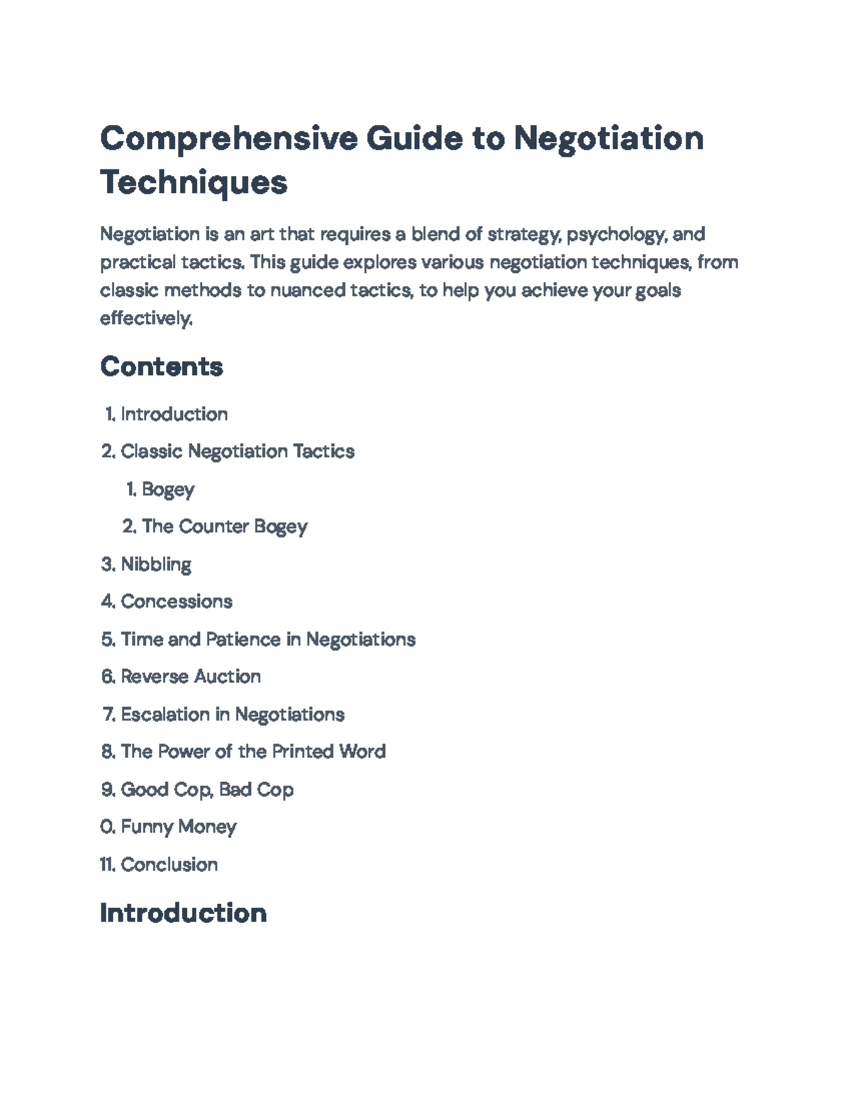 Negotiation Techniques: A Comprehensive Guide (Final Version) - Studocu