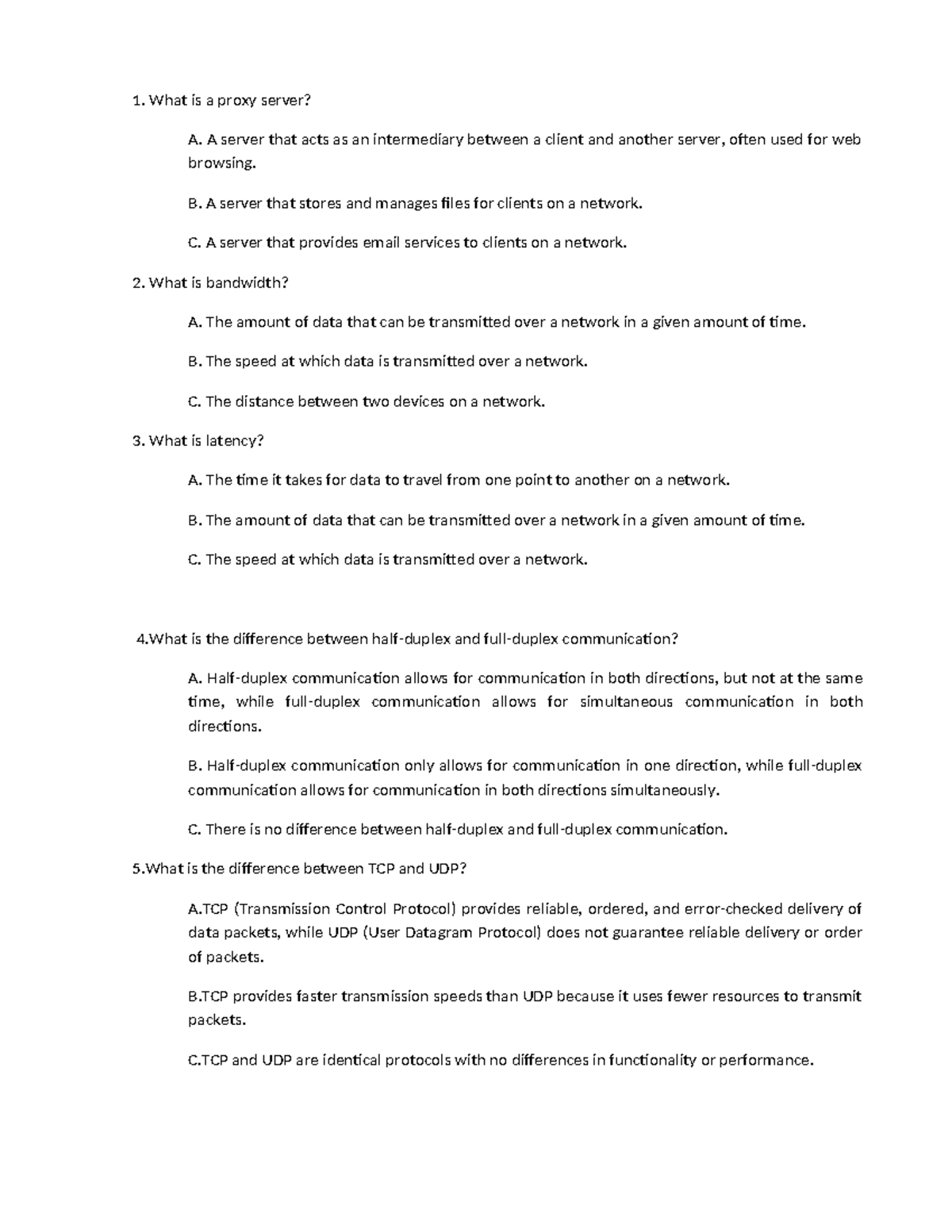 NC 101: Network Communication Study Guide and Review Notes - Studocu