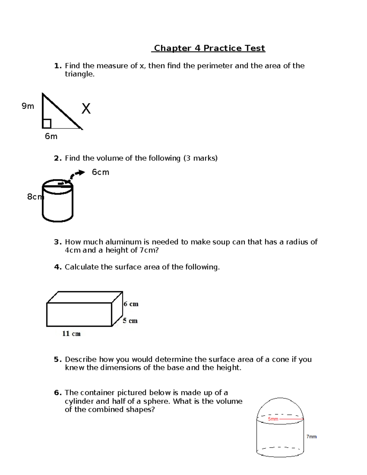 Chapter 4 Practice Test 1: Geometry Problems and Solutions - Studocu