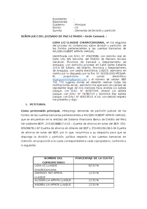 Escrito DE Propuesta DE Liquidacion PENSIONES DEVENGADOS - EXPEDIENTE ...