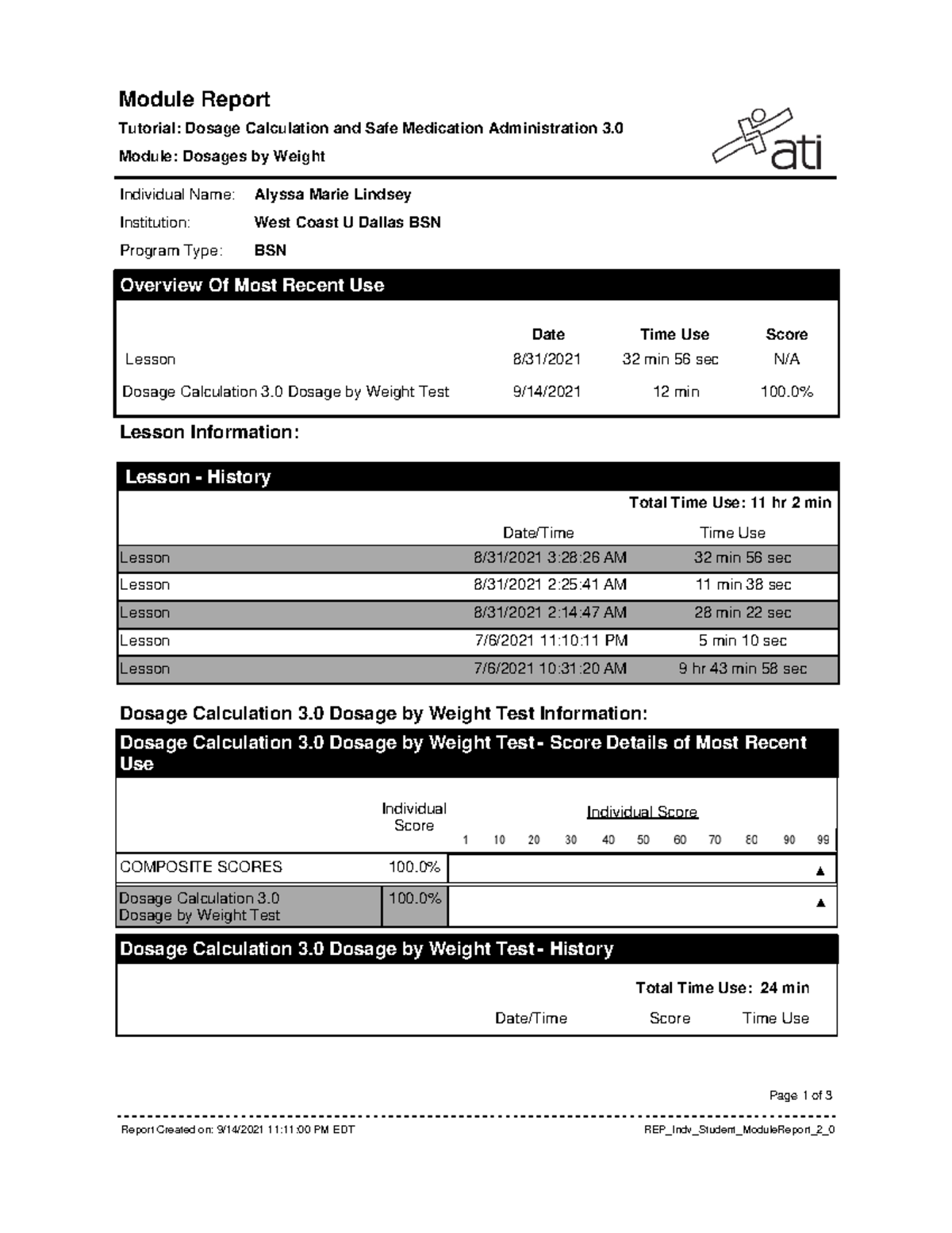 ATI dosage y weight lesson - Module Report Tutorial: Dosage Calculation ...