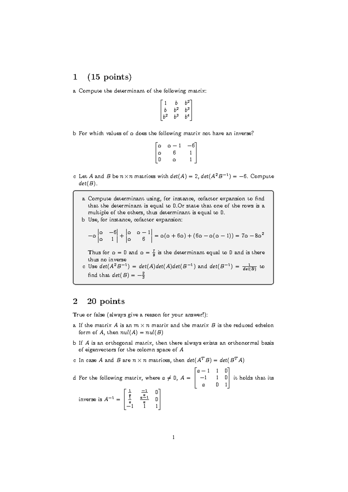 Exam 2020 Solutions - Linear Algebra for Data Science (JBM075 ...