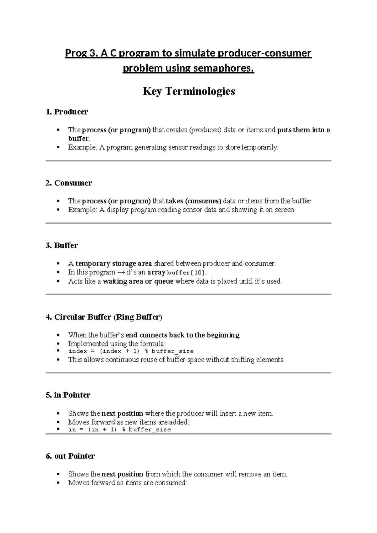 Prog 3 - C Program Simulation of Producer-Consumer Problem - Studocu