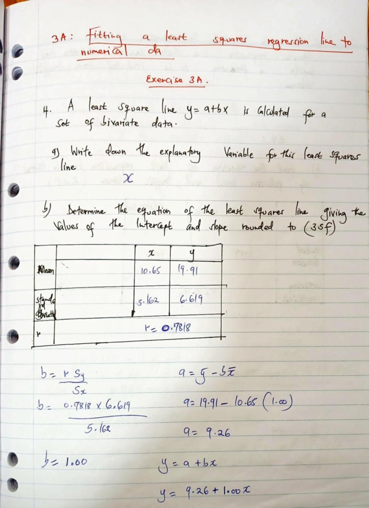 3A: Least Squares Regression Analysis and Predictions in Gen Maths ...
