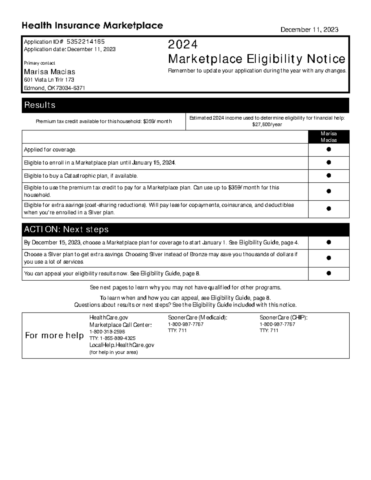 Marketplace Eligibility Notice 5 - December 2023 Results Summary - Studocu