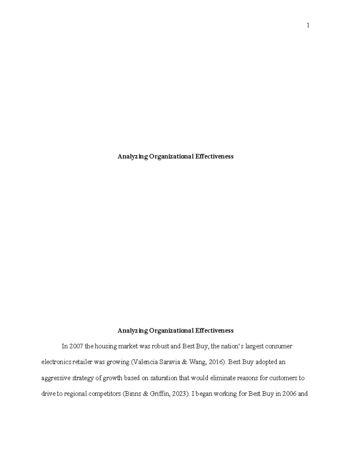 洋書 Organizational Effectiveness MGT-420: Analyzing Organizational Effectiveness at Golf
