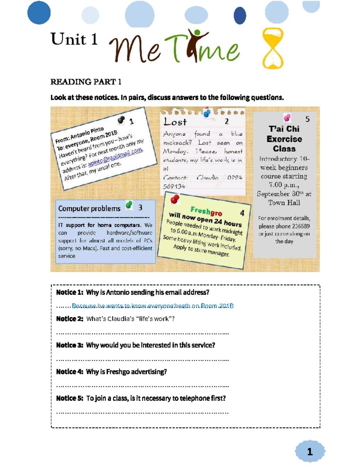 E2 UNIT 1 Practice English - Unit 1 - Studocu