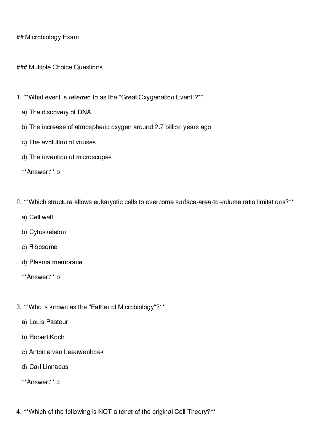 Microbiology Exam (Course Code) - Comprehensive Study Guide - Studocu