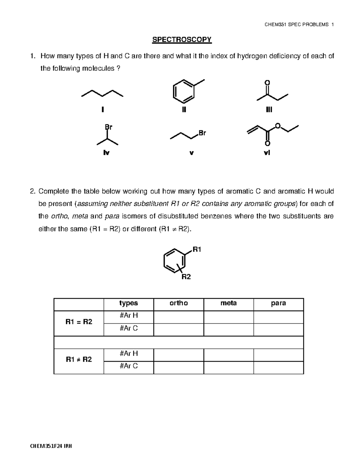 351W25 Expt 07 - Spectroscopy Practice Problems & Worksheet - Studocu