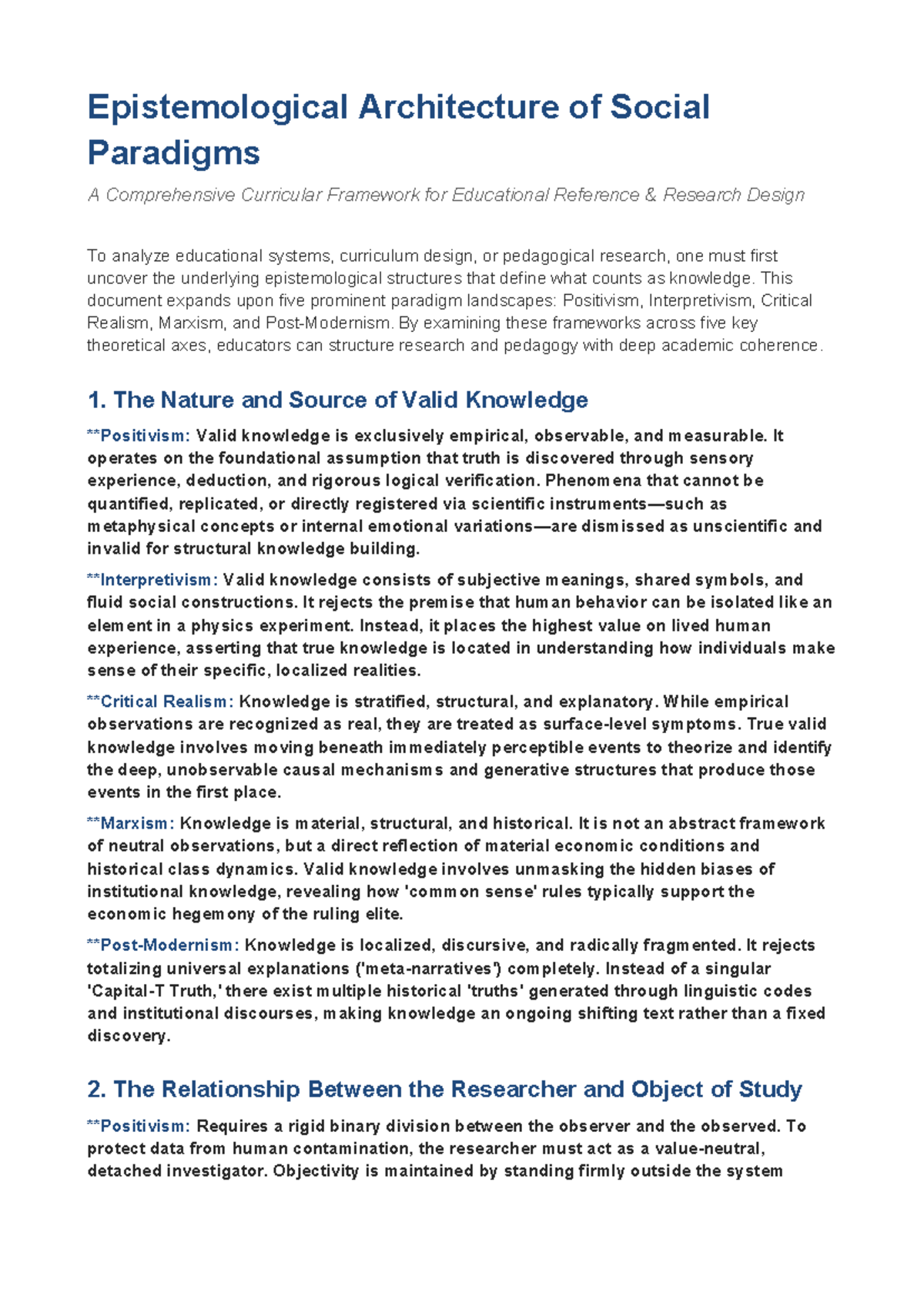 Educational Paradigms: Epistemology Guide for Research Design - Studocu