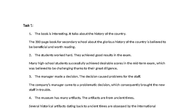 Task 1: Analysis of Various Situations and Outcomes - Studocu