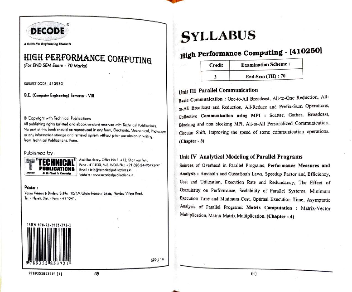 Final Exam Study Guide for High Performance Computing (Course ID ...
